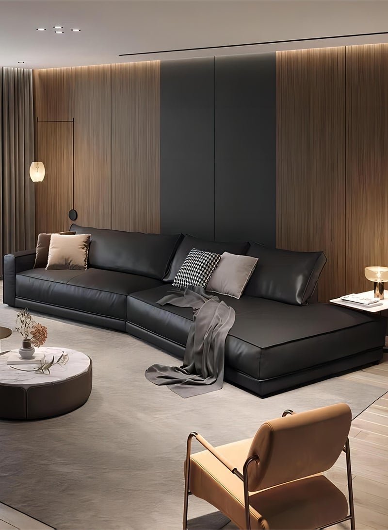 AAF FURNITURE Light Luxury Style Furniture Combination Sofa Set Black Without Pillow