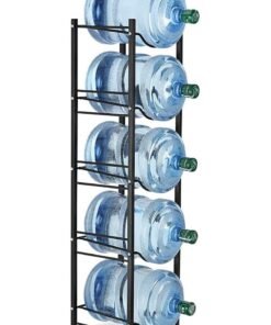 DubaiGallery Water Cooler Jug Rack, 5-Tier Heavy Duty Water Bottle Holder Storage Rack for 5 Gallon Water Dispenser, Save Space (Black)