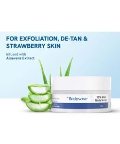 Beauty Gift Be Bodywise 10% Lactic AHA Exfoliating Body Scrub (25g) | For Tan Removal & Soft-Smooth Skin | For Women | De-Tan Bathing Scrub with Centella Water & Aloe Vera