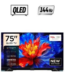 TCL 75 Inch Smart TV 4K QLED Colorful Quantum Crystal HDR 10+ Gaming Google TV, 144Hz Native Refresh Rate, ONKYO 2.1 Hi-Fi, Dolby Atmos, DTS Virtual X, MEMC, Game Master (2025 Model) - 75P8k Black