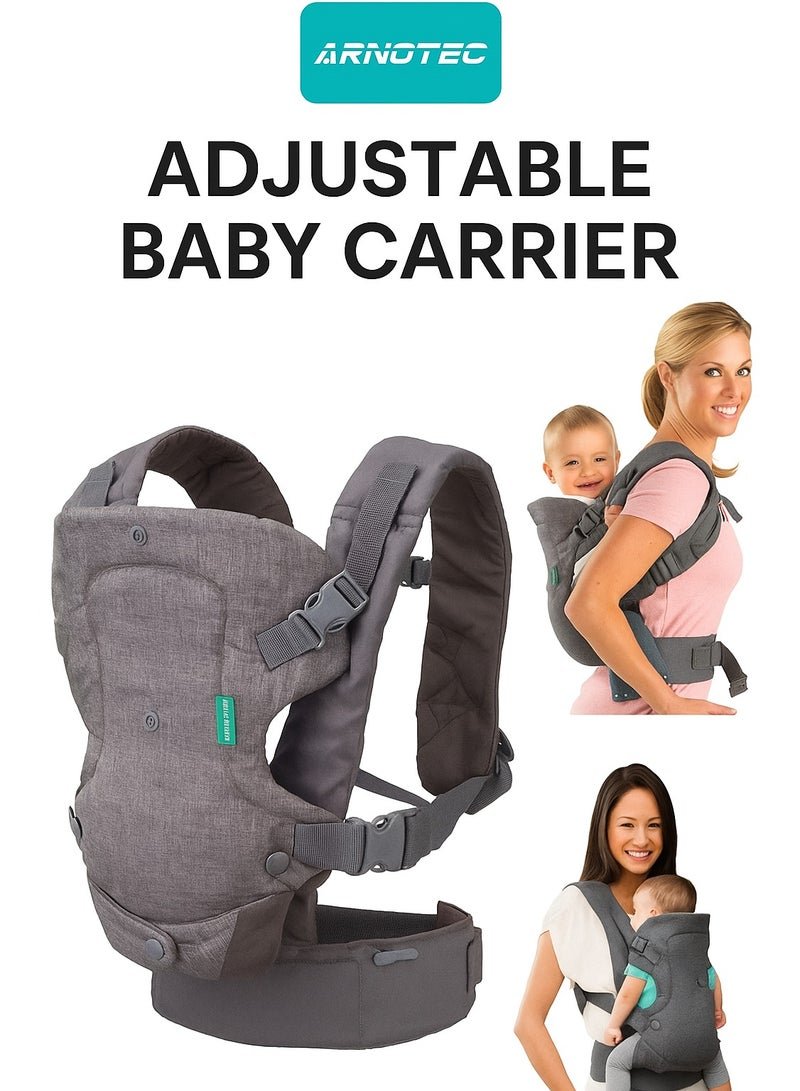 ARNOTEC 4 in 1 Multifunctional and Comfortable Baby Carrier with Secure Buckles and Adjustable Design, Suitable for New - borns to Free Your Hands
