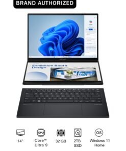 ASUS Zenbook Duo Laptop With 14-Inch Display, Core Ultra 9-285H Processor/32GB RAM/2TB SSD/Intel UHD Graphics/Windows 11 Home English/Arabic Basalt Gray