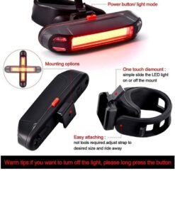 STL 2Pack Bike Rear Tail Light USB Rechargeable Bicycle Taillight Ultra Bright Bicycle LED Safety Light Waterproof Cycling Taillight 5 Light Modes - Image 5