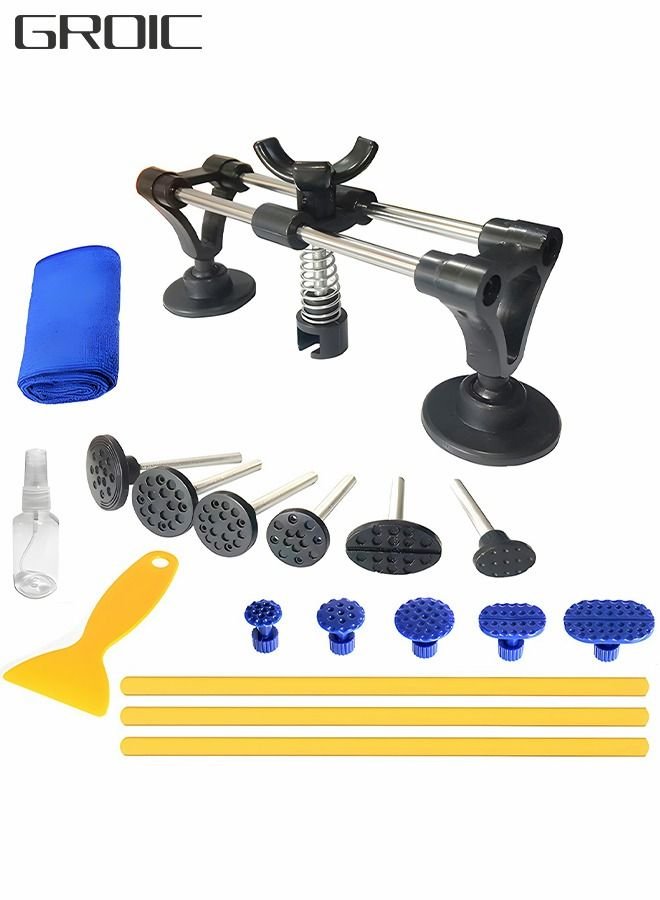 GROIC Paintless Dent Repair Kit (PDR Tools) ,Bridge Dent Puller Kit,Car Dent Puller Removal Dent Remover Kit,Car Repair Tool Kit
