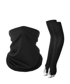 WOSAWE 3-Pieces Neck Gaiter Mask for Men Women Bandana Face Cover Scarf Cycling Outdoors Sports Soft Elasticity Quick-dry with Cooling Ice Silk Arm Sleeves Summer UV Sun Protection