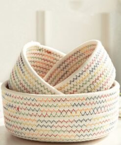 Haidue 3 Pcs Rope Woven Storage Baskets Set