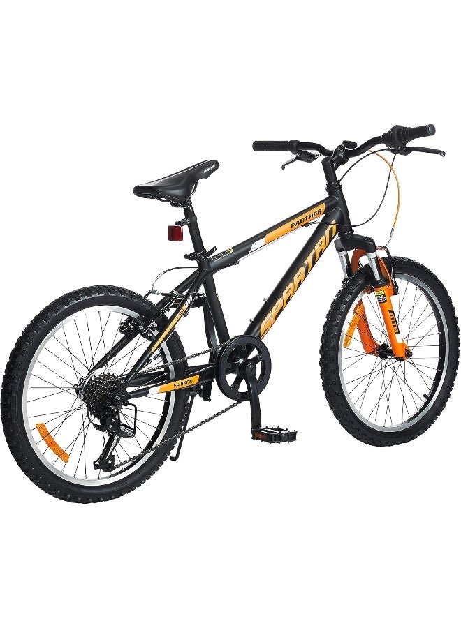 Spartan Panther Mountain Bike – 20 Inch Wheel, 7-Speed Shimano Gears, Black - Image 2