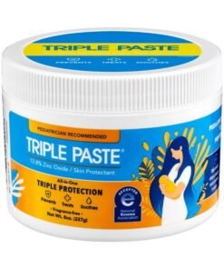 Triple Paste Diaper Rash Cream For Baby - 8 Oz Tub - Zinc Oxide Ointment Treats, Soothes And Prevents Diaper Rash - Pediatrician-Recommended Hypoallergenic Formula With Soothing Botanicals