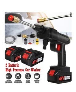 Portable High Pressure Water Gun,Rechargeable Cordless Pressure Washer With Tow 48V Lithium Battery, 5 m Hose and 3 Nozzles, Portable Washer Gun or Electric Washing Gun for Washing Cars, Floors, Garden.