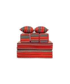 COMFY 7 PC AUTHENTIC FOLDING ARABIC MAJLIS SOFA SET RED