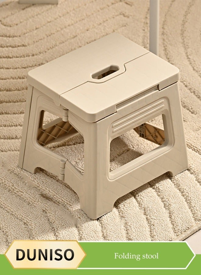 DUNISO 2 Pcs Folding step stool,portable footstool outdoor stool,anti slip step stool,can be carried by hand, suitable for kitchen, bathroom, garden,22*20.5*20cm