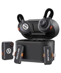 Hollyland Lark M2S Ultimate Combo (Camera RX+Lightning RX) Wireless Lavalier Microphone for iPhone/Camera/Android/PC, Compact Mic, Titanium Clip, Noise Cancelling, Vlog, Interview, Content Creation