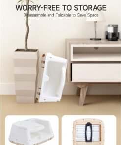 Alternative view of AL-WAHA AL-ZHABIA 4-in-1 Multi-Function Baby High Chair with Adjustable Height and Footrest | Double-Layer Food Tray, 360° Wheels & Safety Belt | Infant Feeding Chair for Babies 6 Months to 3 Years (Khaki)