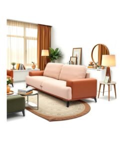 Royaloak Clara Fabric 3 Seater Sofa | Fabric Upholstery | Leatherette | Comfortable Seating Space | Sofa 3 Seater