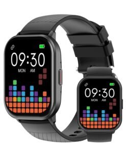 RollsTimi  Casual Smartwatch For Women Men,2.1 inch Screen Fitness Tracker, Heart Rate Sleep Monitor IP68 Waterproof Sport Smartwatch,Black