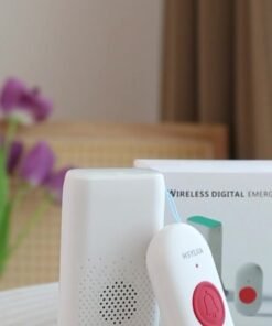 Healife Wireless Caregiver Pager Call Button Call Bell Alert Button Call Light System for Home/Elderly/Patients Nurse Alert System 1 Waterproof Transmitter 1 Portable Receiver