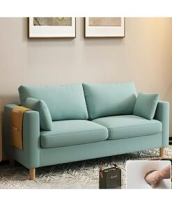 Comfynest Modern 2-Seater Fabric Sofa With Bolster Pillows And Storage