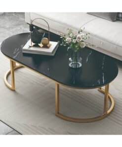 Alternative view of Sharpdo Modern Design Luxury Coffee Tables Living Room With Storage Round Marble Design Nightstands Wooden Mesas Bajas Home Furniture 100*50*45cm