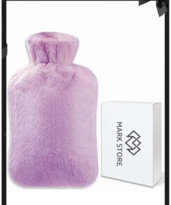 MARK STORE Hot Water Bottle with Soft Cover 2 Liter, Classic Rubber Hot Water Bag for Cramps, Neck, Shoulders Pain Relief, Hot Cold Pack for Hot and Cold Therapy and Feet Warmer