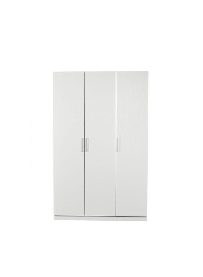 DANUBE HOME Thomas 3 Door Wardrobe With Mirror Inside Extra Sturdy Closet, Clothes Storage Cupboard Modern Design Space Saving Cabinet For Bedroom L 136.6 x W 59.5 x H 216 cm White