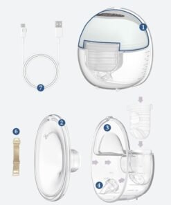 MomMed Electric Wearable Breast Pump Hands Free ,3 Modes & Digital Display, <45dB Quiet, Leak-Proof Design (Perfect Gift) White