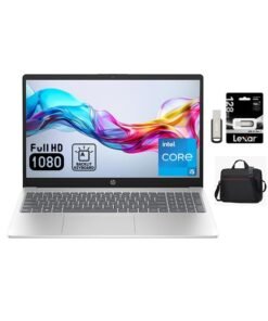 HP (Upgraded Version) Laptop With 15.6-Inch FHD Display, Core i5-1334U Processor/16GB RAM/512GB SSD/Intel Iris XE Graphics/Windows 11 + Lexar 128GB USB 3.2 Gen 1 D400+ Free Laptop Bag Arabic silver Arabic silver
