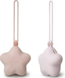 Moonkie Silicone Pacifier Holder Case, Cute Portable Pacifier Storage Case, 2 Pack