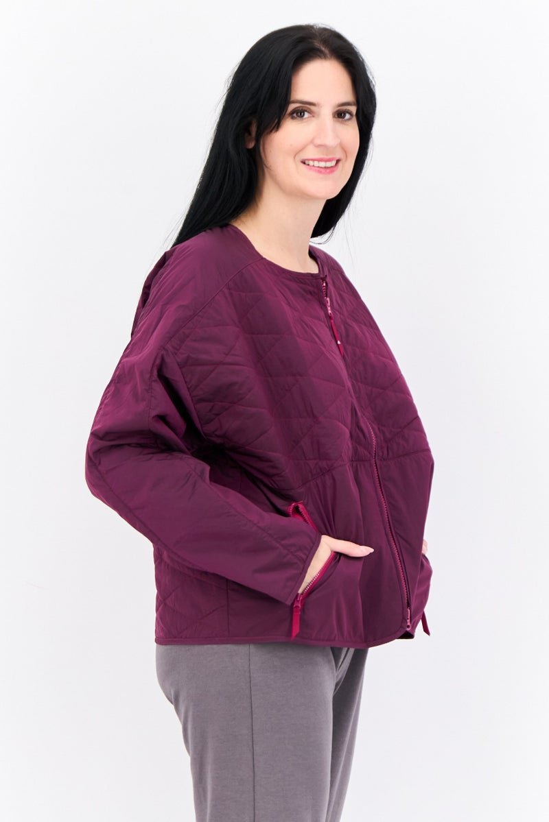 Adidas Women Sportswear Fit Long Sleeves Outdoor Jacket, Purple - Image 2