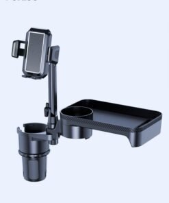 DUNISO Car Cup Holder,Multifunctional Car Table with 360° Rotation,Detachable Tray and Mobile phone holder,Car Organizer for Snacks, Drinks, Phone