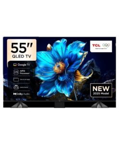 TCL Television 55 Inch Smart TV 4K QLED Colorful Quantum Crystal HDR 10+ Gaming Google TV, ONKYO 2.1 Hi-Fi, Dolby Atmos, DTS Virtual X, Voice Control, Game Master, (2025 Model) 55P7K Black