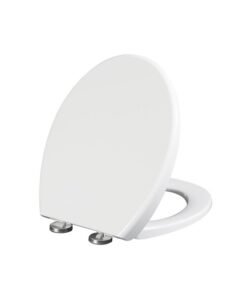 Garlo O Round Toilet Seat with Grip Tight Bumpers, Release, Quick Attach Hardware, White