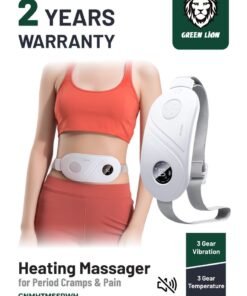 GREEN LION Menstrual Heating Massager for Period Cramps & Pain 1800mAh / ABS Material / Close-fitting & Comfortable / Intelligent Noise Reduction / Fast Heating in 3 Seconds / Intelligent Digital Display / 2 Hours Working time / 3 Gear Temperature / 5V Rated voltage / 3 Gear Vibration / Heating Belt for Menstrual Colic Relief / 3 Hours Charging Time - White