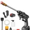 ELTRAZONE 24V Cordless Portable Washer Electric High Pressure Cleaner Machine 30Bar Lithium Battery Handheld Car Cleaning Device With Foam Generator Nozzle Water Pump