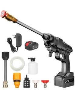 ELTRAZONE 24V Cordless Portable Washer Electric High Pressure Cleaner Machine 30Bar Lithium Battery Handheld Car Cleaning Device With Foam Generator Nozzle Water Pump