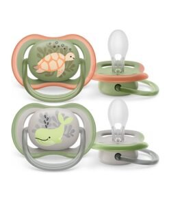 Philips Avent Soother Ultra AIR 6-18M For Boys, 2 Pieces | No.1 Brand Recommended by Moms Worldwide | Light, Breathable, BPA free, Orthodontic with Sterilization Case