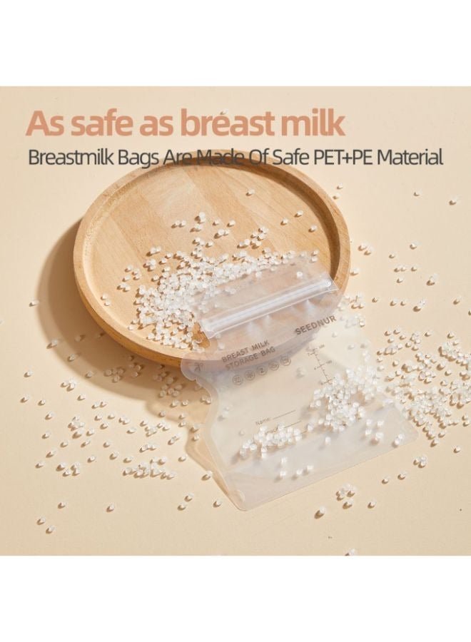 Seednur Breast milk Storage Bags 220ml BPA Free Disposable Milk Storage Bag Ready to Use Breast Milk Storing Bags for Breastfeeding No Leak Milk Freezer Storage Pouches 120 Bags