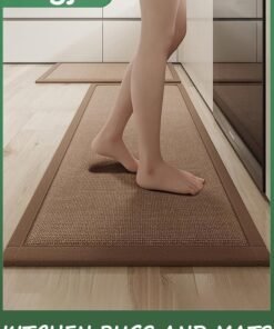 Angju Kitchen Mat Set of 2 Non Slip Kitchen Mats for Floor Cushioned Kitchen Rugs Comfort Standing Mat Farmhouse Waterproof PVC Foam Kitchen Floor Mat Runner