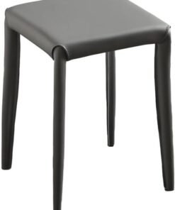 SKY-TOUCH Stackable Stools with Metal Frame Soft Vanity Chair with Sponge Seat Bar Stool Cover PU Leather for Home Office Classrooms