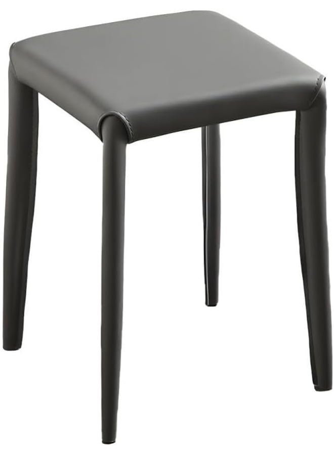 SKY-TOUCH Stackable Stools with Metal Frame Soft Vanity Chair with Sponge Seat Bar Stool Cover PU Leather for Home Office Classrooms