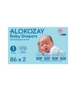 Alokozay Premium Baby Diapers - Size 1 2-5 Kg 2 x 86 Diapers