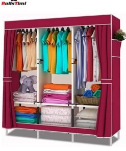 RollsTimi  Portable Wardrobe Organizer Red 105x156x44cm