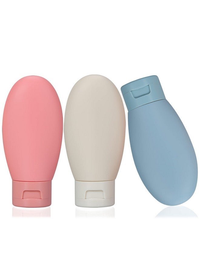 LIYUABU 3 Pcs Travel Bottles Set,60Ml Travel Bottles & Containers,Small Mini Empty Plastic Squeeze Bottles For Travel Toiletries,Shampoo And Conditioner With Storage Bag, Multicolor