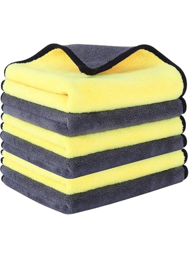 HOOKOR Car Drying Towel, Microfiber Towels car wash towel,Thickened and highly absorbent double-sided Drying towel, Reusable Scratch free cleaning cloth for car, Household (40×60cm,6Pack)