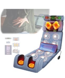 XiuWoo Back Massager With Remote Control, Warm Back Massager, Deep Tissue Pain Relief, Upgraded 6-Button Panel, Multi-Function Portable Massage Pad, Perfect Gifts For Your Family,Grey