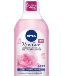 Nivea Face Micellar with Organic Rose Water Makeup Remover, Rose Care Dry and Sensitive Skin, 400ml