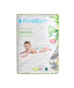 PureBorn Organic Baby Tape Style Diapers Size-3 5.5 -8 kg Leopard Print 56 Diapers