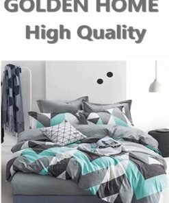 GOLDEN HOME 6 Piece King/Queen/Single size, striped pattern duvet cover set. set includes 1 Comforter Cover, 1 Fitted Bedsheet, 4 Pillowcases