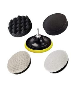 OIMG Polishing Pads Polishing Sponge Pad Car Polishers Wool Buffers Polishing Pads Professional Car Polishers Set Kit With M14 Drill Adapter-125mm 5inch