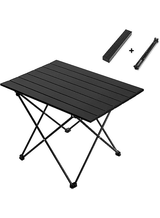 HOOKOR Camping Side Table,Folding Portable Camping Table, Foldable Camping Tables with Carry Bag, Portable Aluminum Table for Hiking,Picnic,BBQ,Travel, Beach Table(Medium)