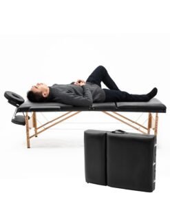 Cool Baby Portable Massage Table Professional Adjustable Folding Bed with 3-part Wooden Frame Ergonomic Headrest and Tote Bag for Therapeutic Tattoo Salon SPA Facial Treatment